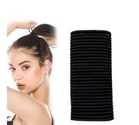 Elastiques cheveux, 30 pièces Bandes élastiques pour cheveux sans métal, Liens de Cheveux, Chouchous de cheveux pour femme & filles (4mm), Noir