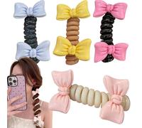 Élastiques Cheveux en Femme - 4 Pièces Élastiques à Cheveux Type Cordon Téléphonique pour Queue de Cheval,Les Scrunchies Et Barrettes Mignons Accessoires De Coiffure D'Usage Quotidien Pour Types De