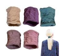 Élastiques de cheveux à queue de cheval, élastiques de cheveux sans dommage - Corde élastique à cheveux en coton sans couture avec bobbles pour cheveux - Wide Hairties 5 pièces Accessoires de port