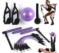 Elastiques De Musculation Barre De Pilates Avec 6 Bandes De Résistance Élastique 180lbs Ou 240lbs Ancrage De Porte Réglable Amovible Pour Yoga Étirement Squat""},""Additionalweblabs"".[P127]