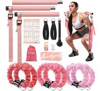 Elastiques De Musculation Barre De Pilates Avec 6 Bandes De Résistance Élastique 180lbs Ou 240lbs Ancrage De Porte Réglable Amovible Pour Yoga Étirement Squat