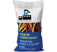 Élastiques en caoutchouc de couleurs et de tailles assorties - Taille #54 - Rubber Band Depot - Bandes de tous les jours, élastiques en caoutchouc professionnels - Sac de 1/3,6 kg