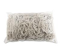 Élastiques en caoutchouc pour produits de bureau - Diamètre : 80 mm - 1,5 x 3 mm - 1000 g - Blanc/Taille : 1,5 x 3 mm