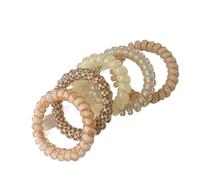 Élastiques En Spirale Chouchous for cordon téléphonique, 5 pièces/ensemble, attaches en spirale for cheveux, dégradé de couleur, téléphone imprimé à carreaux, bandeau élastique, accessoires for(4)
