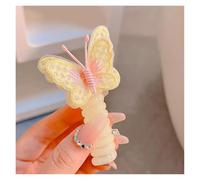Élastiques En Spirale Ligne téléphonique tressée for enfants, 2 paires, boucle de cheveux, corde à, papillon coloré, bandeau queue cheval, Non endommagés(Butterfly Yellow)