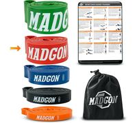 Elastiques Musculation (En Bande Unique En 5 Forces Ou En Set)-Bandes Elastique Fitness Résistantes Et Durables Avec Sac Et Guide Pdf-Elastique Fitness Tout Groupe Musculaire.[K1229]