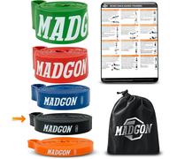 Elastiques Musculation (En Bande Unique En 5 Forces Ou En Set)-Bandes Elastique Fitness Résistantes Et Durables Avec Sac Et Guide Pdf-Elastique Fitness Tout Groupe Musculaire.[K1230]