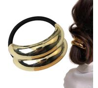 Elastiques pour cheveux pour filles, élastiques pour cheveux sans dommage - Collier de cheveux en métal avec bande de queue de cheval. Collier de cheveux double queue de cheval - Bandes de tête