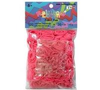 Elastiques rainbow loom original rose vif - 600 elastiques + 24 fermoirs Rose G