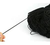Élastiques ronds blancs et noirs de 1 mm, 2 mm, 3 mm et 4 mm, pour couture, accessoires de vêtements et loisirs créatifs - Noir - 3 mm - 10 m