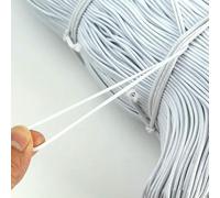 Élastiques ronds blancs et noirs de 1 mm, 2 mm, 3 mm et 4 mm, pour couture, accessoires de vêtements et loisirs créatifs - Blanc - 2 mm - 10 m