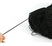 Élastiques ronds fins blancs et noirs de 1 mm/2 mm/3 mm en gros, pour la couture, le bricolage et les accessoires - noir - 2 mm - 5 m