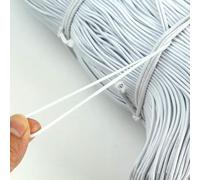 Élastiques ronds fins blancs et noirs de 1 mm, 2 mm et 3 mm en gros, pour la couture, le bricolage et les accessoires - blanc - 2 mm - 5 m