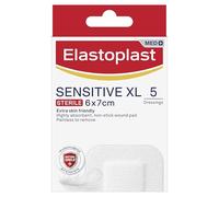 Elastoplast Coussinets extra doux pour la peau, sensibles et stériles, imperméables, très absorbants, anti-adhésifs, pour enlever 5 pansements de 6 x 7 cm chacun
