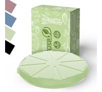 ElastoREuse - Récipient rond de 34 cm pour pizza avec couvercle - Empilable, réutilisable, écologique, lavable au lave-vaisselle et sans BPA (vert)