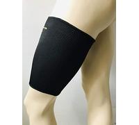 elastrap Protège cuisse manchon compression cuissière cuissard protection maintien sport strapping bandage élastique claquage elongation contracture blessure (Noir, L-XL)