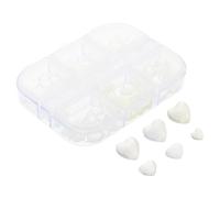 ELAYARD 1 boîte Boîte Compartiments Charms Ongles Cœur Transparents Résine pour Décoration Nail Art Amour Accessoires DIY Manucure avec Variées