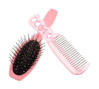 ELAYARD 1 ensemble Set de Peigne Démêlant Acier et Brosse à Cheveux Rose Kit Portable de Soins pour Perruques pour Coiffage Doux et