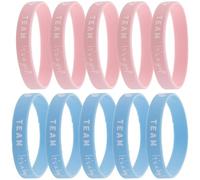 ELAYARD 10 pièces Bracelets Silicone Révélations de Genre Mixte Accessoires de Fête Légers et Résistants Décoration Gender Reveal Party pour Garçons et Filles Amicaux Stylés
