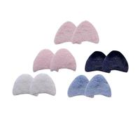 ELAYARD 10 pièces Breloques Oreilles Lapin Fourrure Double Face pour Création Serre-tête Accessoires DIY Garçon Fille Couleurs Assorties Blanc Rose Bleu Denim Noir