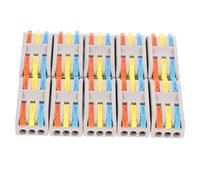 ELAYARD 10 Pièces Connecteur Électrique Levier Bornier Câble Entrées Sorties Connecteur Rapide Isolant et Flamme et Réutilisable Répartiteur Fil Souple pour Câblage Sécurisé