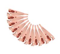 ELAYARD 10 pièces Lot de Pinces Crocodile Cuivre Clips Métalliques Compacts pour Connexions Temporaires Tests de Fils Électroniques Résistantes Corrosion pour Soudure et Mesure