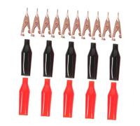 ELAYARD 10 Pièces Lot de Pinces Crocodile Métal Cuivre Pur pour Tests Électriques et Électroniques Clips Isolés pour Multimètre et Projets Basse Tension Légères et