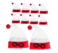 ELAYARD 10 Pièces Mini Christmas Hats for Wine Bottles and Crafts Tiny Festive Bottle Sleeves and Doll Accessories for Holiday Table Decoration