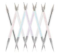 ELAYARD 10 Pinceaux Double Embout pour Nail Art Kit de Stylos à Pointiller et Liner Outils de Manucure Précis pour Dessins Floraux et Pose de Strass Usage Professionnel et Domicile