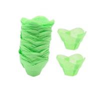 ELAYARD 100 Pièces Caissettes Cupcake Papier Lotus Vert Résistantes Chaleur Huile pour Muffins Pâtisserie Anniversaires