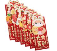 ELAYARD 12 Pièces Cartons Enveloppes Rouges An Chinois Année Serpent Cartoon Hong Bao pour Mariage Festival Printemps Pack