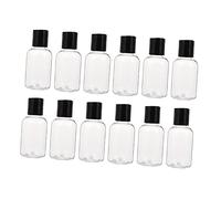 ELAYARD 12 pièces Flacons Rechargeables pour Lotion et Émulsion Conteneurs Étanches et pour Voyage Bouteilles Plastique avec Bouchon Noir Shampooing et Gel