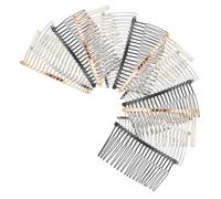 ELAYARD 12 Pièces Lot de Peignes Métalliques à Dents pour Cheveux Accessoires Durables Antirouille pour Chignons et Mariages Or Blanc et Noir pour Épingler et Décorer Féminines