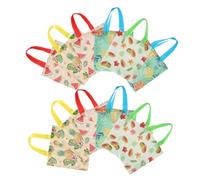 ELAYARD 12 pièces Lot de Réutilisables Tissu Non Tissé Imprimé Fruits Cabas Pliables Résistants à Eau pour Courses et Cadeaux Multifonction pour Femmes et Famille