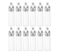 ELAYARD 12 Pièces Pendentifs Bouteilles Verre Transparentes avec Bouchon Acrylique Argenté Flacons Miniatures Rechargeables pour Huiles Essentielles Bijoux DIY Porte-clés Décoration