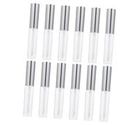 ELAYARD 12 pièces Tubes Vides pour Gloss à Lèvres Ronds Argentés Contenants Portables et Durables pour Maquillage Stockage Créatif et Léger pour Lip Oil et Teinture