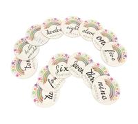 ELAYARD 14 pièces Cartes Étapes Bois Peintes Cartes Mois à Mois Décoratives Né Souvenir Cadeau Naissance Original et Accessoire Photo