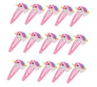 ELAYARD 15 pièces Barrettes Licornes Garçon Fille Clips Cheveux Adorables et Durables Accessoires Fille Garçon pour Coiffures DIY