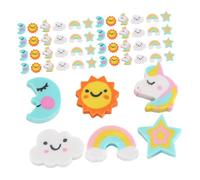 ELAYARD 180 Pièces Mini Erasers Set Cute Rainbow Moon Shapes For Students Classroom Party Favors Back To School Supplies