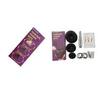 ELAYARD 1ensemble Set Accessoires Pour Chignon Outils De Coiffure Professionnels Avec Coil Tresse Et Élastiques Pour Écoles De Coiffure Et Stylistes Noir