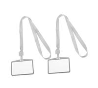 ELAYARD 2 ensembles Étui Porte-badge Aluminium avec Lanière Lot de Protections Robustes pour Carte Identité Porte-carte pour Bureau et Étudiants Sécurisé et Résistant Aux Chocs