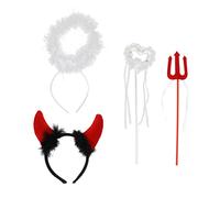 ELAYARD 2 Ensembles Set de Accessoires Dange et Diable Plumes Bandeaux pour Adultes Décoration Costume Fête Carnaval et Spectacle
