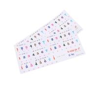 ELAYARD 2 feuilles Stickers Piano Débutants Transparentes Clavier Touches Étanche Auto Adhésif Apprentissage Notes Musique