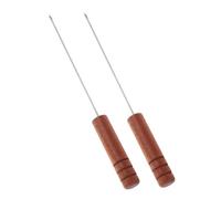 ELAYARD 2 Pièces Bait Needle for Fishing with Wooden Handle Stainless Steel Worm Threader Tool for Live Baits Compact and