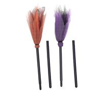 ELAYARD 2 Pièces Balai de Sorcière Halloween Plastique et Filet Décoration Thématique Festive pour Garçon Fille Accessoire Pratique et Original pour Fête Couleur