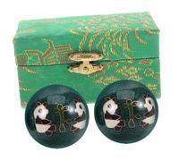 ELAYARD 2 pièces Balles de Massage Métalliques pour Mains Boules Exercice Portables Antistress Accessoires de Relaxation Musculaire Panda Vert