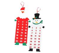 ELAYARD 2 Pièces Calendrier de Noël Mural Feutre avec Gnome Décoratif Calendrier Suspendu pour Décoration Festive Maison Porte Porche Compte à Rebours Pratique