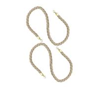 ELAYARD 2 pièces Corde de Barrière Jute Naturel avec Crochets Corde de Sécurité pour Contrôle de Foules et Gestion de File Attente et Décorative pour Musées Banques et Événements