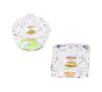 ELAYARD 2 pièces Coupe Cristal pour Ongles avec Couvercle Récipients Liquides pour Nail Art Bocal à Nail Art DIY Accessoires Manucure et Domestiques