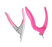 ELAYARD 2 pièces Coupe-ongles Acier Inoxydable U Forme et Anti-rebond pour Faux Ongles Manucure et Pédicure Outil Ergonomique pour Salon et Usage Domestique